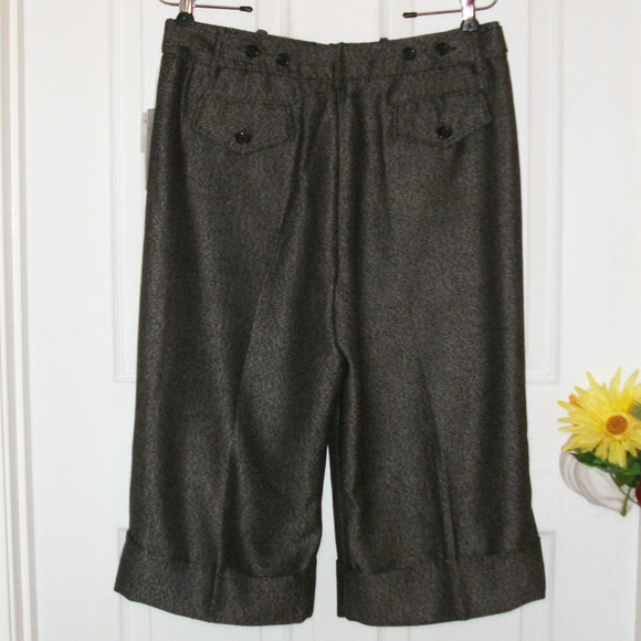 LARRY LEVINE Cropped Tweed Pants Black & White NWT - Picture 3 of 8